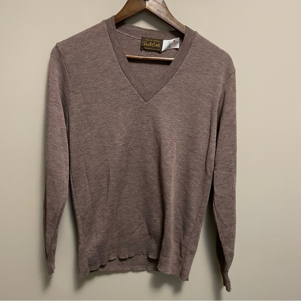Paulo Conti Vintage 70s Brown V-Neck Sweater Men’s Medium